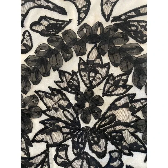 Sue Wong Walt Disney Strapless Black White Cocktail Dress Beaded Lace Size 8 - Picture 7 of 9